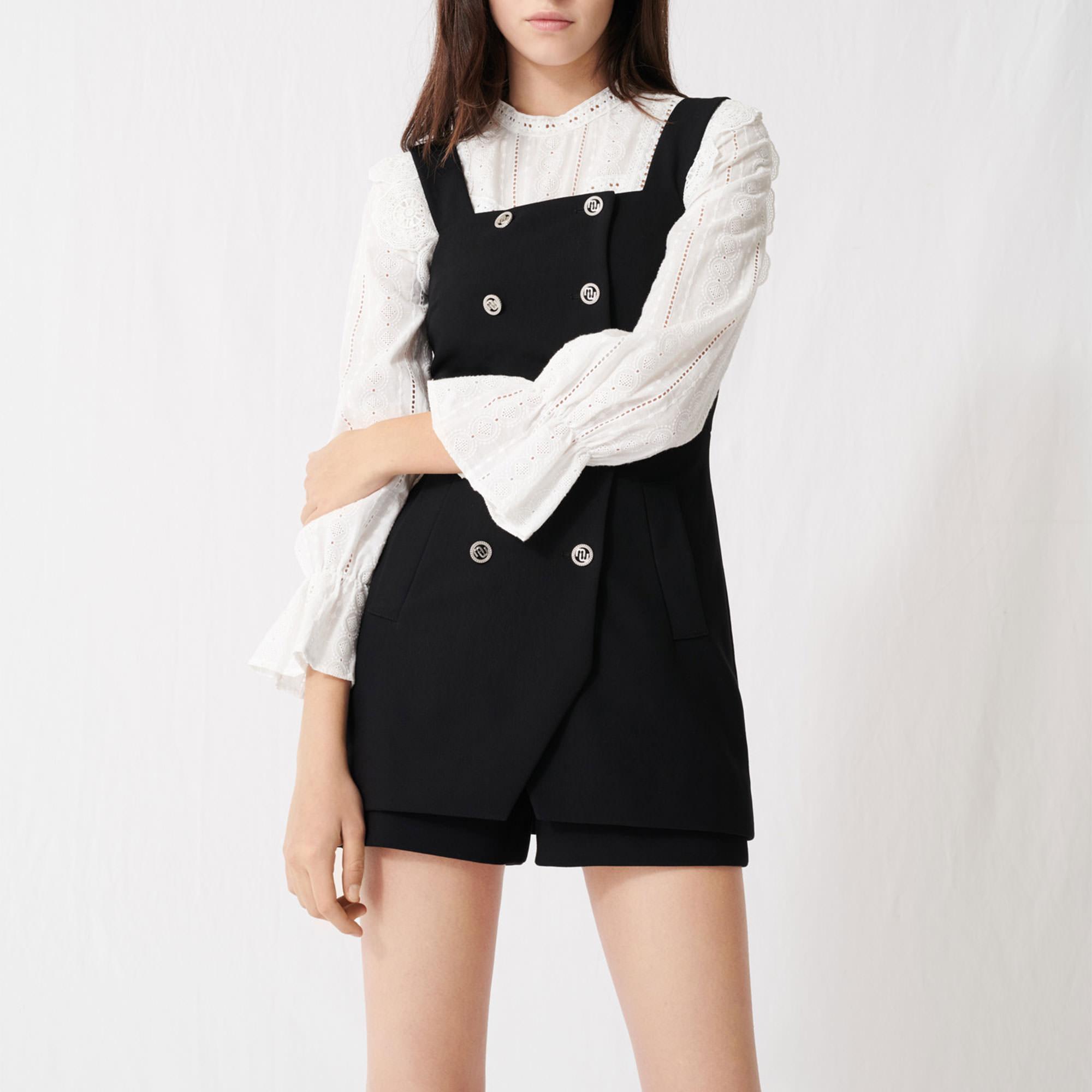 Buttoned Playsuit with Straps